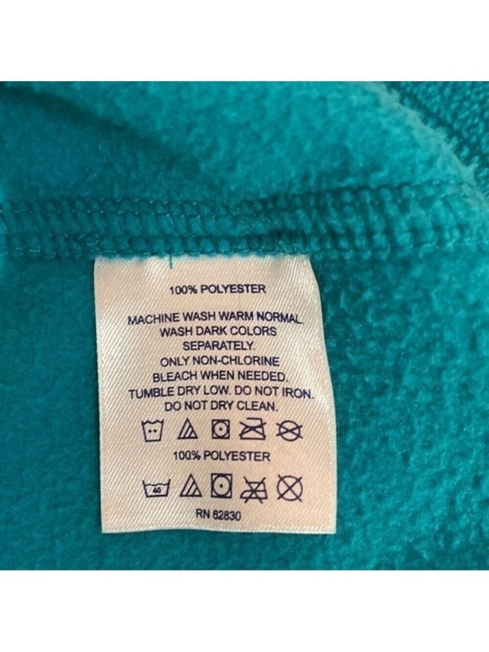 Lands’ End teal green lightweight 1/2 zip layering Polarfleece layering … - Picture 8 of 8